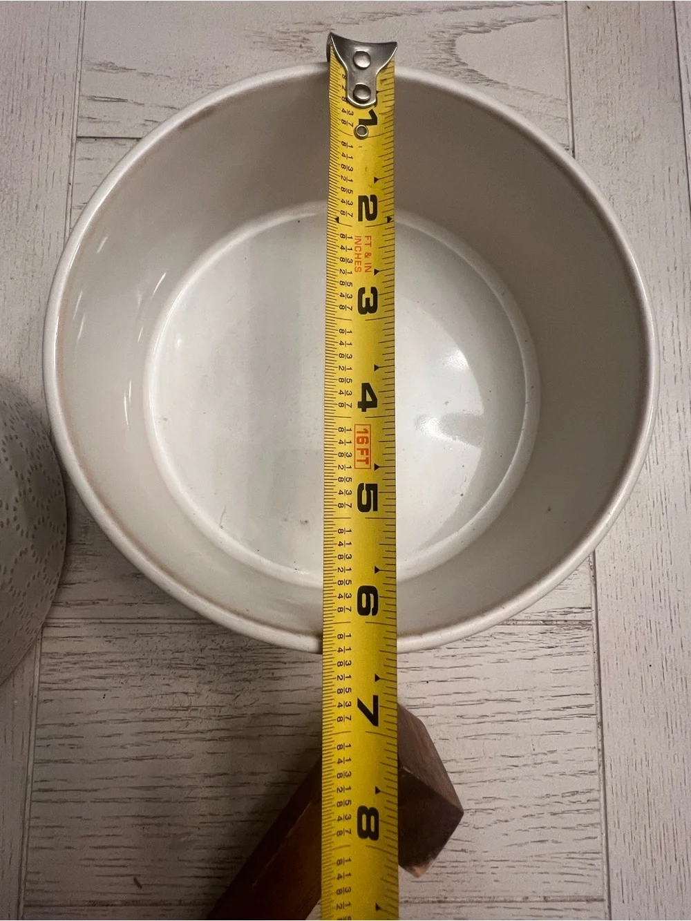Pet Feeder Station - Set of 2 White Ceramic Bowls on Wood Stand